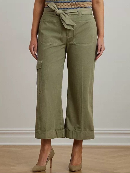 Lauren Ralph Lauren Pants - NWT Lauren Ralph Lauren Zabrenah Twill Wide Leg Cargo Pants Size 18
